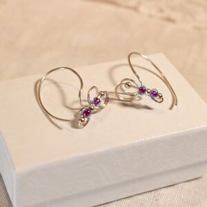 Dainty Fairycore Silver-Tone Curled Wire Hook Earrings